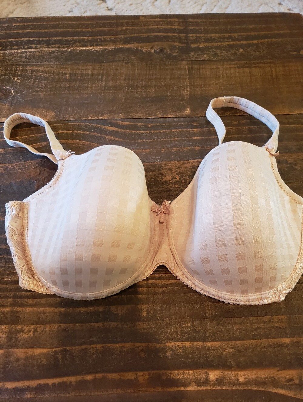 Primadonna Bra 38E 0262121 Madison Padded Contour Heart-Shaped Beige EUC